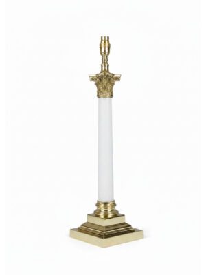 Opaline Glass Corinthian Column Lamp I 19th Century