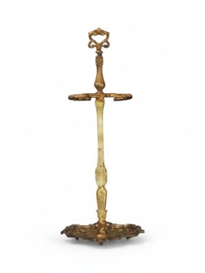 Antique Brass Fireside Tool Stand | Ornate Victorian Hearth Accessory