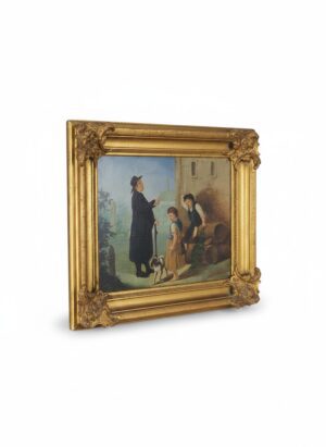 Antique Art | Signed Oil Painting 'Lessons to be Learnt'
