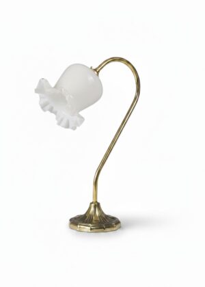Art Nouveau Swan Neck Table Lamp with Tulip Shade