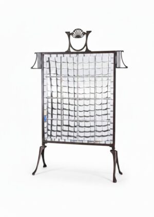 Art Nouveau Copper Firescreen with Bevelled Mirror Panel, c. 1900