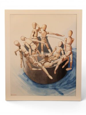 Derek Carruthers (1935–2021) – The Mannequin Gathering – Dated 1996 Original Watercolour