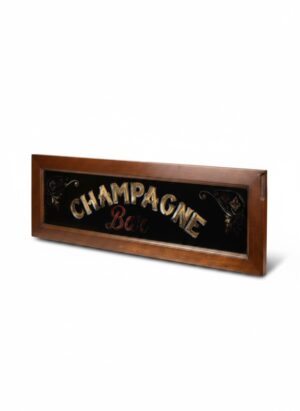 Gilded 'Champagne Bar' Sign 20th Century Reverse-Glass