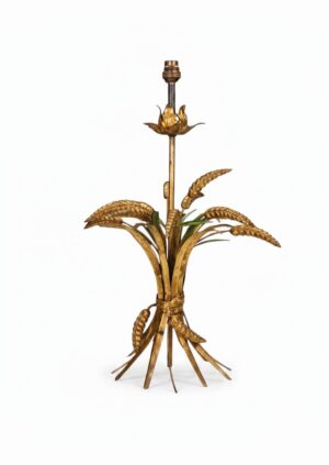 French Gilt Bronze Harvest Table Lamp, Circa 1950