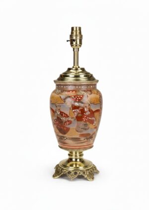 Japanese Satsuma Pottery Table Lamp I Meiji Period