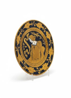Antique Maiolica Portrait Charger 1886 Renaissance Revival Ceramic Plate