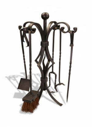 Hand-Forged Iron Fireside Companion Set | Arts & Crafts / Early 20th Century