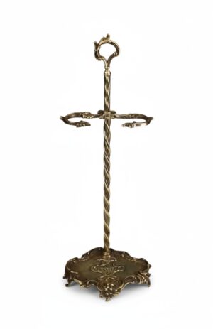 Rococo Revival Brass Fireside Stick or Cane Stand I 19th Century