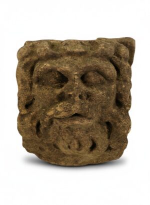 Carved Stone Corbel Head - English