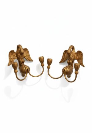 Gilded Pelican Wall Sconces, c. 1880 I Pair of 19th-Century