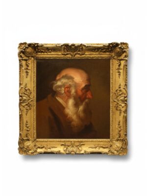 19th Century Academic Oil Study of a Bearded Philosopher
