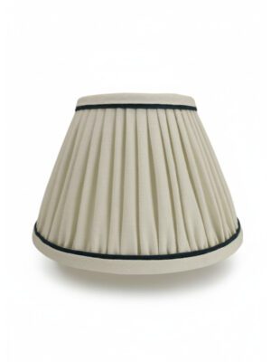 Small Empire Lampshade – Ecru with Ink Trim | Handmade in the UK