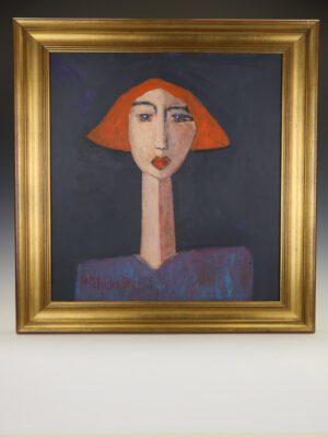 Harry Charles Tim Neo-Expressionist Acrylic Painting ‘Alice’ - Longhead Series, 2025