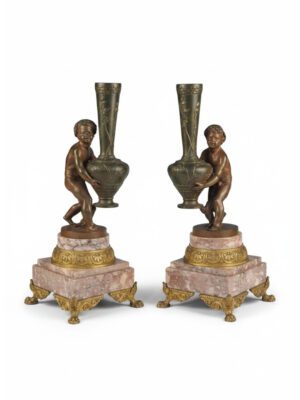 Antique French Cherubs 'Putti' Flower Vases