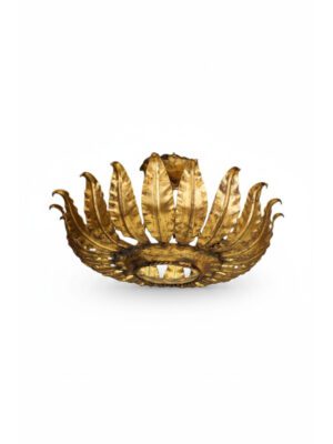 Mid-Century Sunburst Crown Leafed Ceiling Light