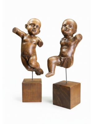 Pair of Austrian Baroque Limewood Putti / Cherubs, 18th Century