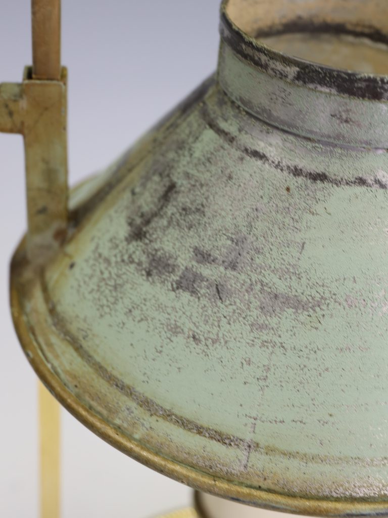 Antique 19th Century French Brass & T&ocirc;le Bouillotte Desk Lamp / Candlestick Lamp