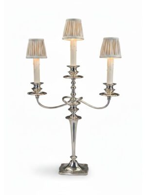 An Impressive English Silver-Plated Table Candelabrum Table Lamp
