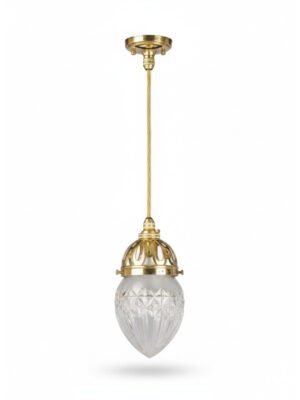 Elegant Antique Cut Glass Open Pendant Light