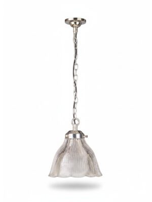 Original Holophane Pendant Ceiling Light – Vintage Industrial Glass Shade