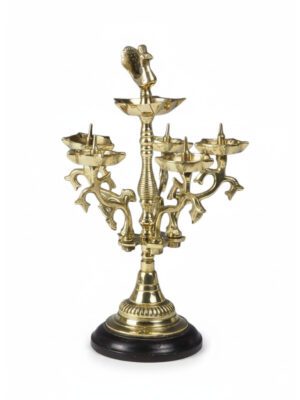 Antique Brass Candelabra Oil and Wick Lamp - Signed