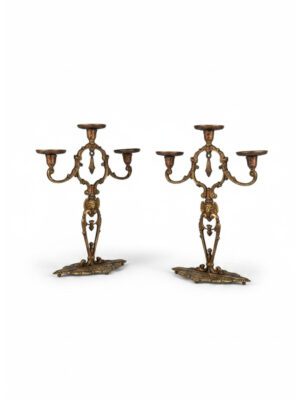 Pair of "Estofado" Polychrome Candelabras by Edward N. Riddle Co., 1914