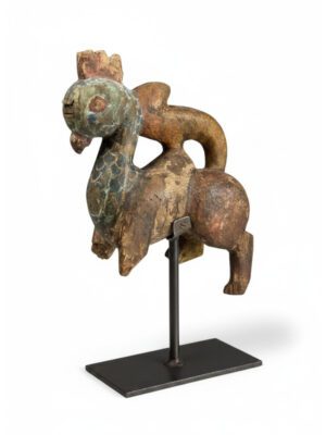 19th Century Chinese Mythical Animal Carving – Rooster Horse with Dragon Tail