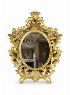 Mid-18th Century Italian Baroque Giltwood Wall Mirror, c. 1750