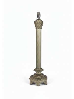 Antique Gothic Bronze Corinthian Column Table Lamp