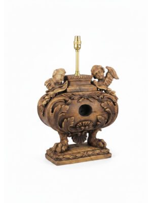 16th Century Carved Giltwood Reliquary Table Lamp