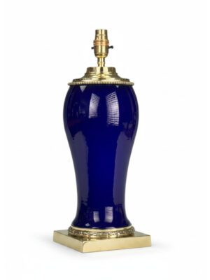 A Magnificent Cobalt Porcelain & Ormolu Lamp by C.R. Dibben of Sloane St.