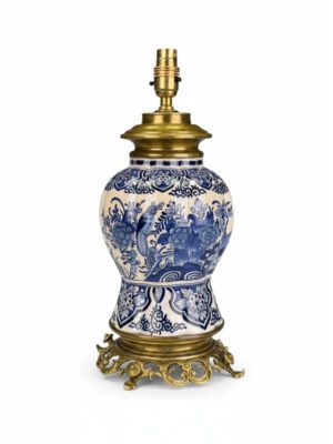 Early Delft Blue & White Lamp – A Hand-Painted Masterpiece of Dutch Craft