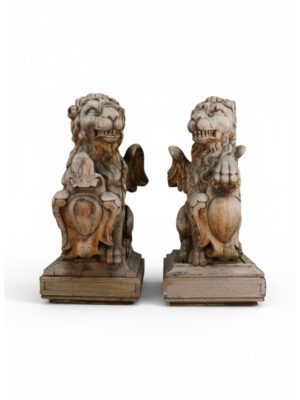 Pair of Antique 19th Century French Neo-Renaissance Heraldic Lions