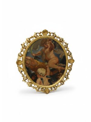 An Italian Oil Painting on Canvas in a Giltwood Florentine Frame