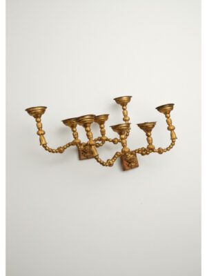 An Exceptionally Rare Pair of 18th Century Italian Giltwood Four-Arm Sconces