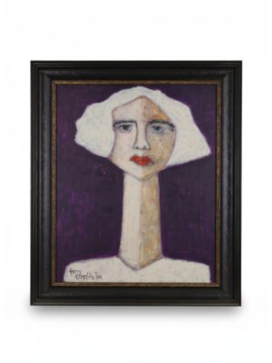 Harry Charles Tim Expressionist Painting ‘Kate at the Show’ from the 'Longhead' Series, 2026