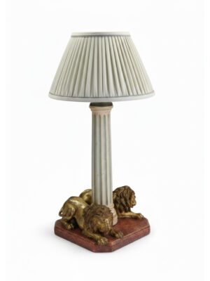 Grand Tour Gilt Lion & Fluted Column Table Lamp