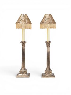 Gorham Candle Lamps & Martin Hall & Co. Corinthian Candlesticks