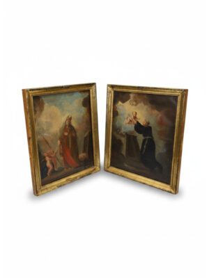 A Fine Pair of 18th Century French Religious Devotional Oils, c. 1750