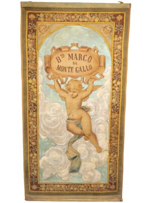 A Monumental Italian Devotional Painted Tapestry, 18th Century