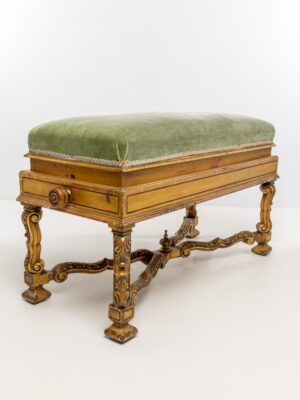 A Grand Victorian Rococo Revival Adjustable Piano Stool, c. 1860–1880