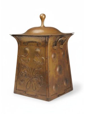 Art Nouveau Brass Fireside Coal Scuttle, Late 19th Century