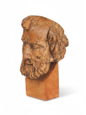 Northern European Carved Wood Head of a Philosopher I 18th Century