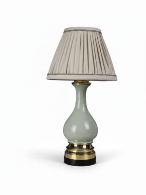 Late Victorian French Celadon Glazed Ceramic Table Lamp, Circa 1890–1910