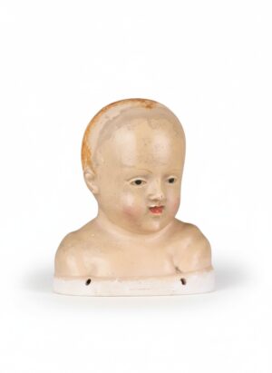 18th Century Tuscan Polychrome Stucco Head of the Infant Jesus (Bambino Gesù)