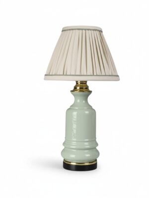 Late Victorian Celadon Glazed Ceramic Oil Lamp, French, Circa 1890–1910