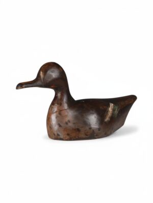 Early Hand-Carved Wooden Duck Decoy – Folk Art Hunting Decoy, Early 20th Century