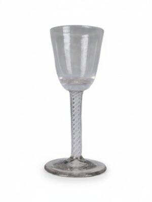 18th Century Georgian Opaque Twist Wine Glass, Double-Series Stem, Circa 1770