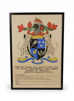 Vintage Proposed Heraldic Coat of Arms for Lord Robert, Baron of Bromley