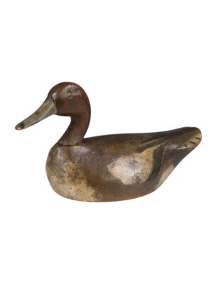 Early 20th Century Hand-Carved & Painted Redhead Working Duck Decoy, Initialled “GD”, Circa 1900–1930